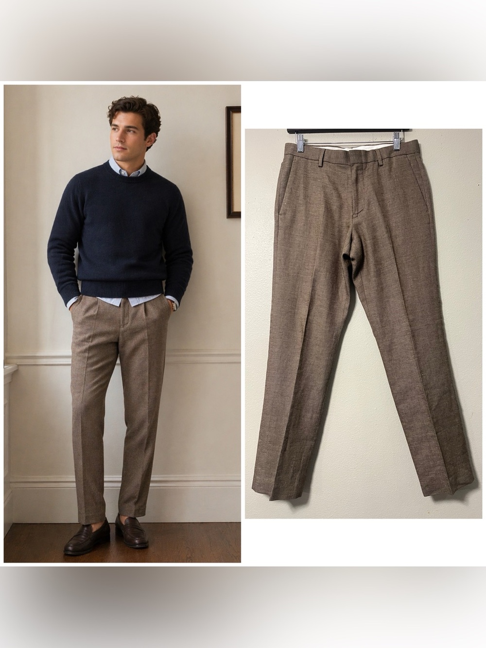 NWT J.Crew Ludlow Slim Fit Trouser Pant Brown Mens Size 29x32